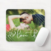 Liefde | Moderne Casual stedelijke-scriptfoto Muismat (Met muis)
