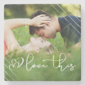 Liefde | Moderne Casual stedelijke-scriptfoto Stenen Onderzetter (Voorkant)