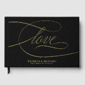 Liefde Moderne Elegante Kalligrafie Trouwen Gastenboek (Voorkant)