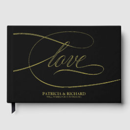 Liefde Moderne Elegante Kalligrafie Trouwen Gastenboek