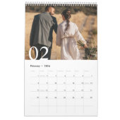 Liefde Moderne Elegante Paar Bruiloft Foto Herinne Kalender (Feb 2026)