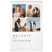 Liefde Moderne Elegante Paar Bruiloft Foto Herinne Kalender (Hoes)