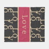 Liefde | Moderne hotroze zwarte goudpografie Fleece Deken (Voorkant (Horizontaal))