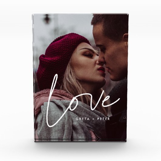 Liefde moderne kalligrafie paar fotoblokken (Voorkant)
