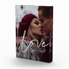 Liefde moderne kalligrafie paar fotoblokken