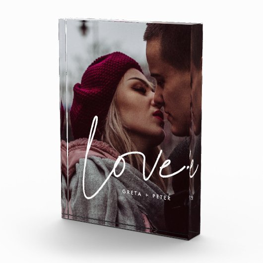 Liefde moderne kalligrafie paar fotoblokken (Rechts)