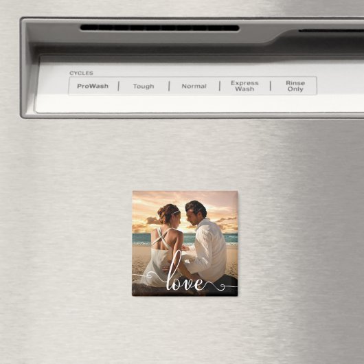 Liefde Moderne Kalligrafie Script Photo Magnet (Insitu (Vaatwasser))