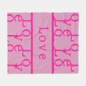 Liefde Moderne Roze Heet Roze Typografie Fleece Deken (Voorkant (Horizontaal))