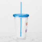 Liefde | Moderne strepen Acryl Drinkbeker (Rechts)