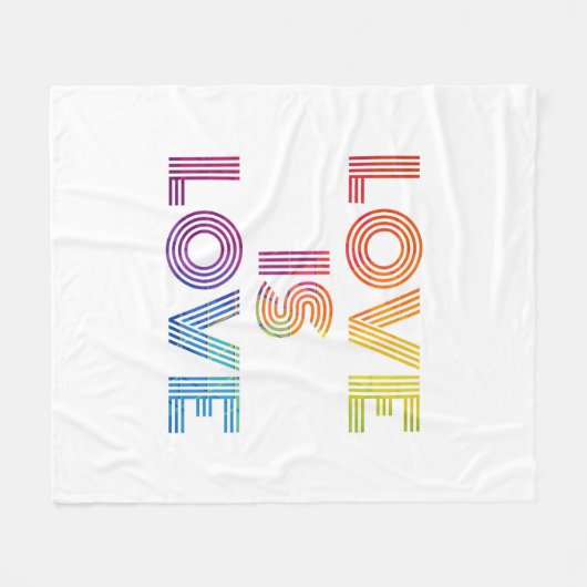 Liefde | Moderne strepen Fleece Deken (Voorkant (Horizontaal))