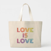 Liefde | Moderne strepen Grote Tote Bag (Achterkant)