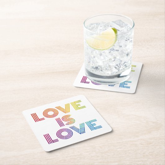 Liefde | Moderne strepen Kartonnen Onderzetters (Insitu)