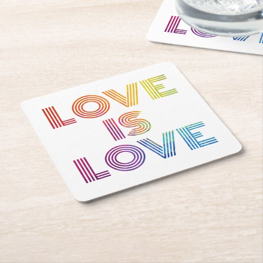 Liefde | Moderne strepen Kartonnen Onderzetters (Schuin)