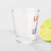 Liefde | Moderne strepen Shot Glas (Links)