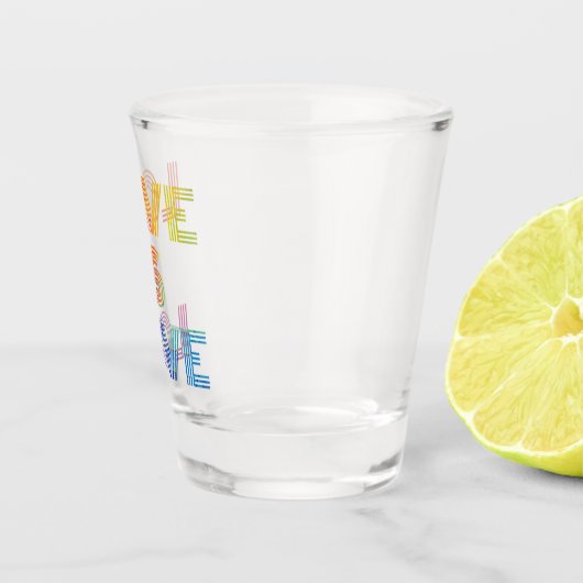 Liefde | Moderne strepen Shot Glas (Rechts)