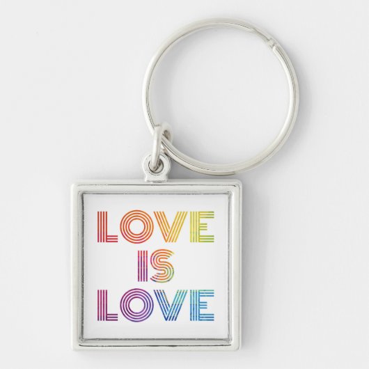 Liefde | Moderne strepen Sleutelhanger (Voorkant)