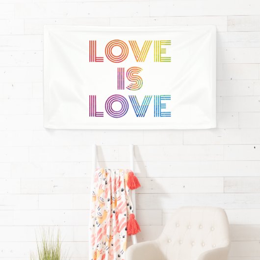 Liefde | Moderne strepen Spandoek (Insitu)