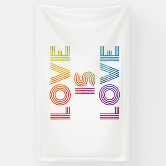 Liefde | Moderne strepen Spandoek (Verticaal)