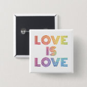 Liefde | Moderne strepen Vierkante Button 5,1 Cm (Voorkant /achterkant)
