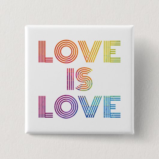 Liefde | Moderne strepen Vierkante Button 5,1 Cm (Voorkant)