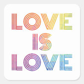 Liefde | Moderne strepen Vierkante Sticker (Voorkant)