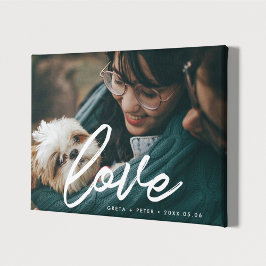 Liefde moderne typografie bekleedfoto canvas afdruk