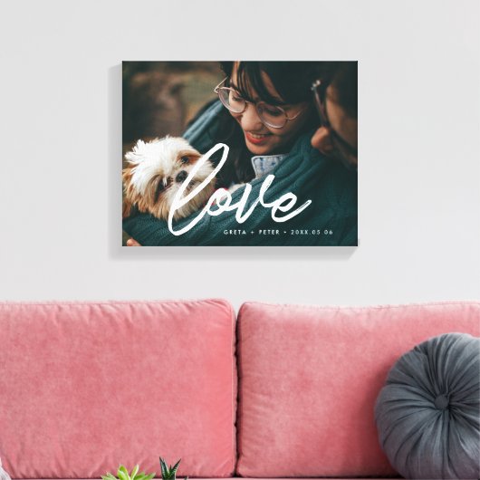 Liefde moderne typografie bekleedfoto canvas afdruk (Insitu (Woonkamer))