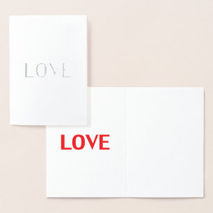 Liefde moderne typografie minimalistisch elegant folie kaarten