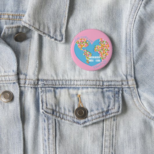 Liefde moeder aarde Er is geen planeet B Ronde Button 5,7 Cm (In situ)