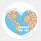 Liefde moeder aarde Er is geen planeet B Ronde Sticker (Voorkant)