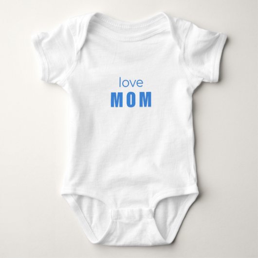 Liefde Moeder Blauwe Pasgeboren Onesie Romper (Voorkant)