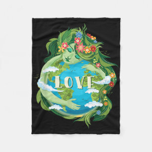 Liefde Moeder Dag Bespaar onze planeet Fleece Deken