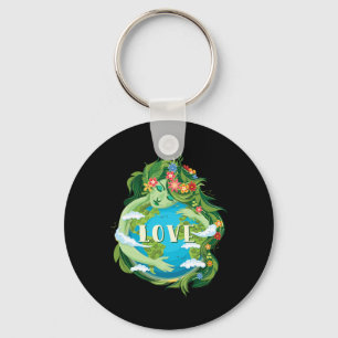 Liefde Moeder Dag Bespaar onze planeet Sleutelhanger