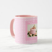 Liefde Moeder Eenvoudig Elegant meisjeswit & roze Mok (Voorkant links)