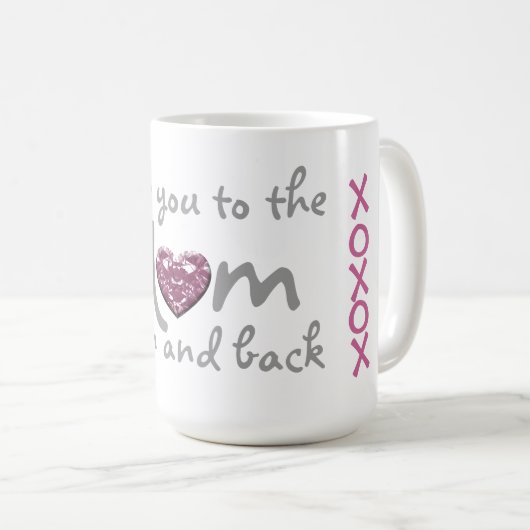 liefde moeder tegen maan en rug mok (Voorkant rechts)