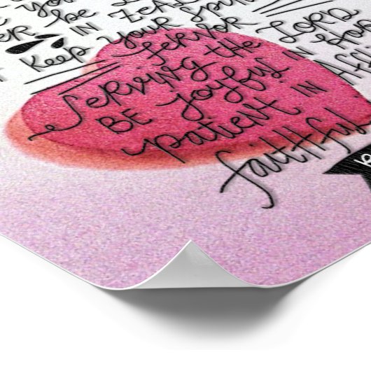 Liefde moet Sincere Valentijnse Bijbelse Verse zij Poster (Hoek)