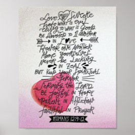 Liefde moet Sincere Valentijnse Bijbelse Verse zij Poster