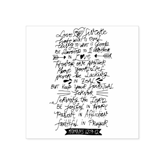 Liefde moet Sincere Valentijnse Bijbelse Verse zij Rubberstempel (Afrduk)