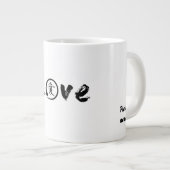 Liefde mokken met zwarte Japanse kanji (Voorkant rechts)