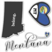 Liefde Montana, 3 Design, Die Cut Stickers (Voorkant)
