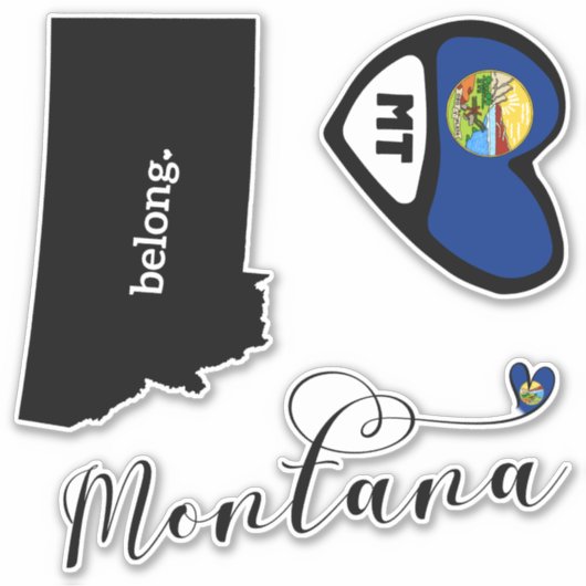Liefde Montana, 3 Design, Die Cut Stickers (Voorkant)
