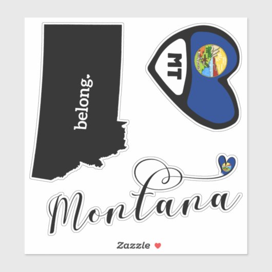 Liefde Montana, 3 Design, Die Cut Stickers (Vel)