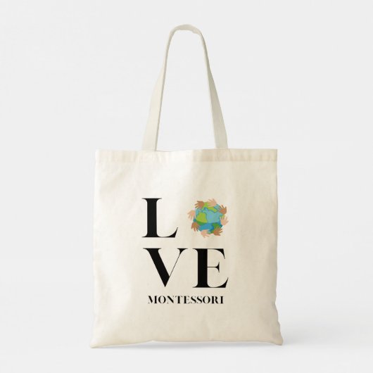 Liefde | Montessori | Handen over de hele wereld Tote Bag (Achterkant)