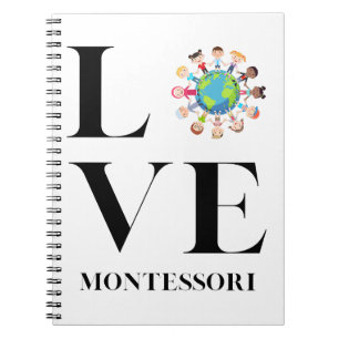 Liefde Montessori Kinderen over de hele wereld Notitieboek