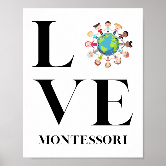 Liefde | Montessori | Kinderen over de hele wereld Poster (Voorkant)