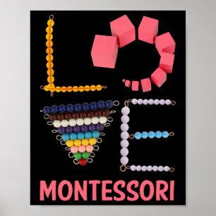 Liefde Montessori Onderwijs Wiskunde Docent Poster