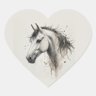 Liefde Mooie Andalusische Paard Dier Kunst Hart Sticker