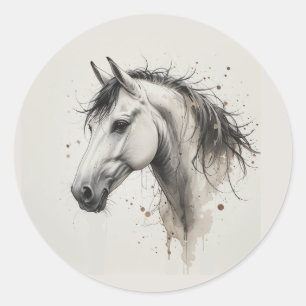 Liefde Mooie Andalusische Paard Dier Kunst Ronde Sticker