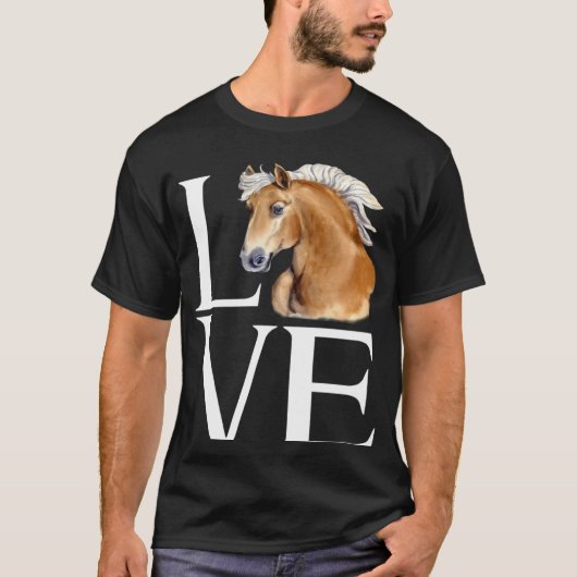 Liefde Mooie Haflinger Paard T-shirt (Voorkant)
