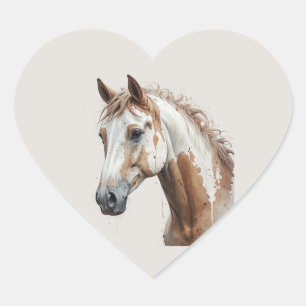 Liefde Mooie Paint Paard Dier Kunst Hart Sticker